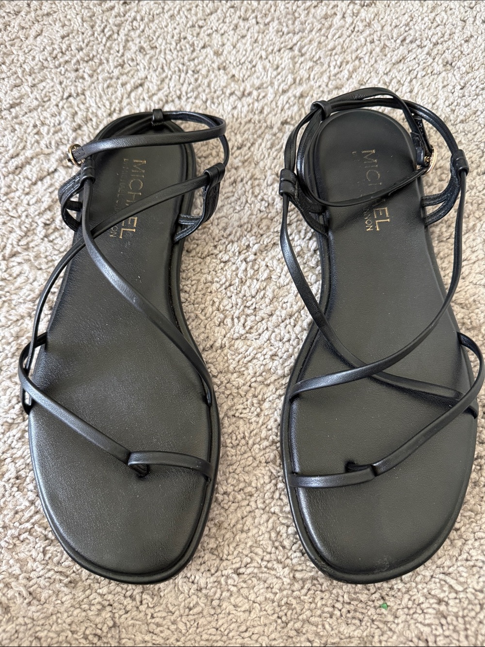 Michael kors minimalist black strappy sandals